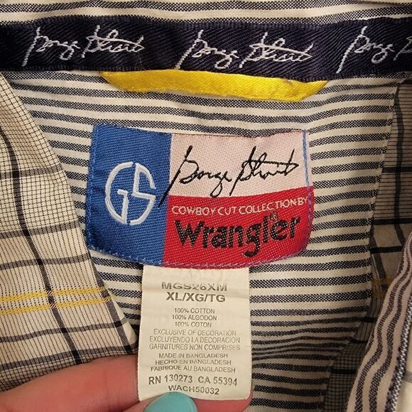 George Strait Wrangler plaid short sleeve shirt XL - Picture 3 of 3